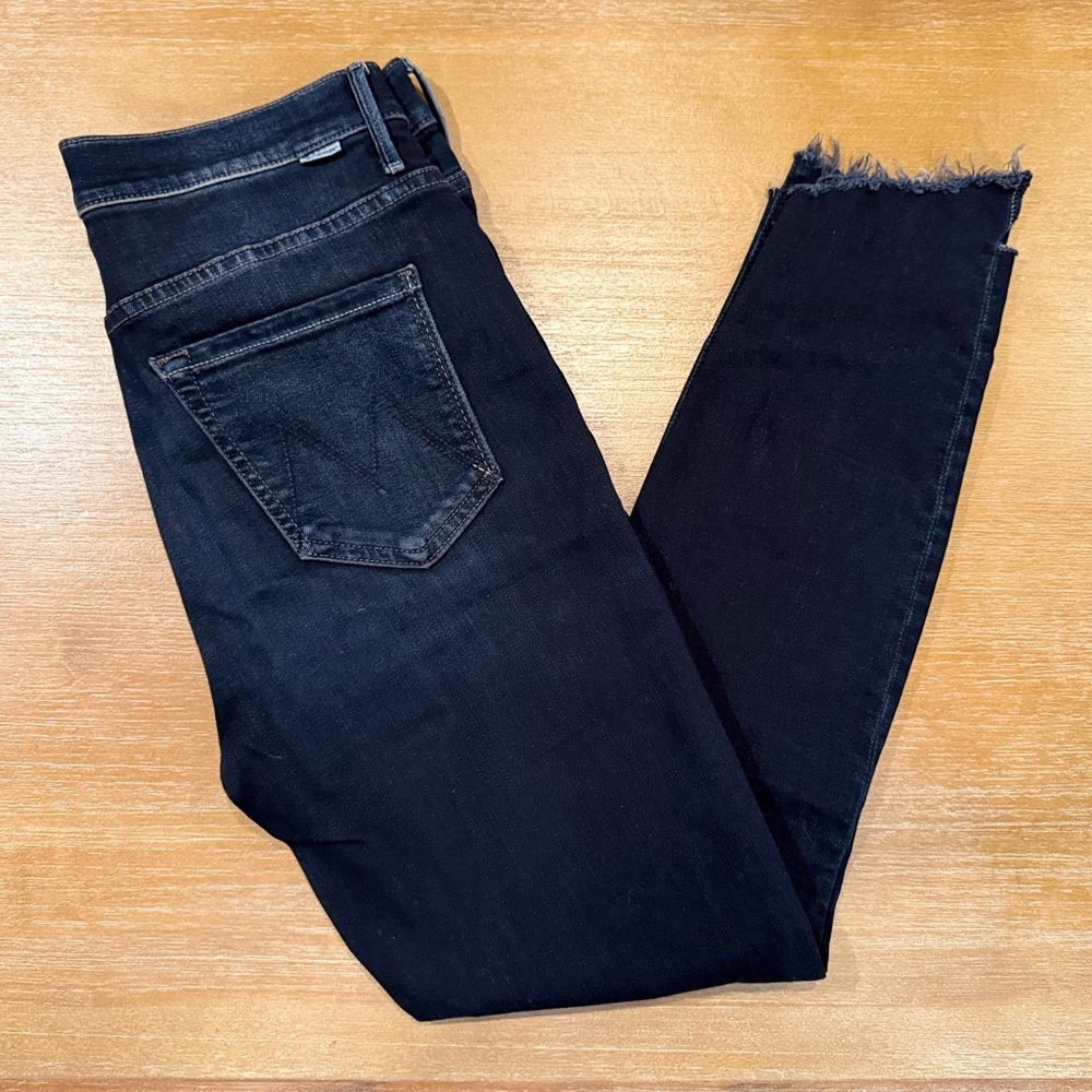 Mother The Stunner Zip Two Step Fray Last Call Mid Rise Skinny Jeans Size 28